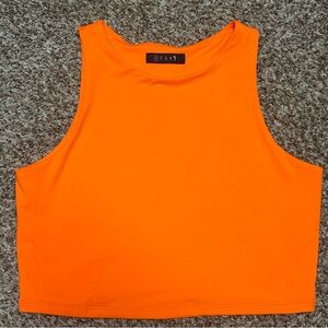 Super soft orange double lined Women's Crop Top, L